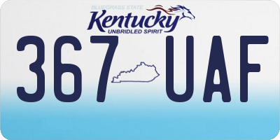 KY license plate 367UAF