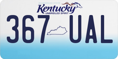 KY license plate 367UAL