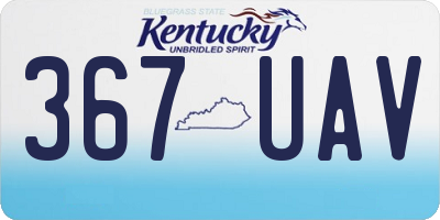KY license plate 367UAV