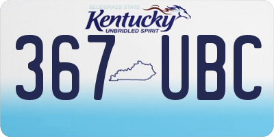 KY license plate 367UBC