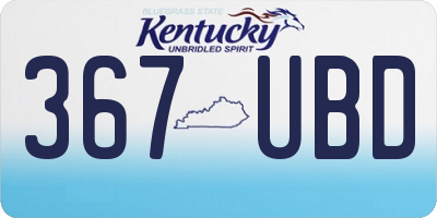 KY license plate 367UBD
