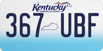 KY license plate 367UBF
