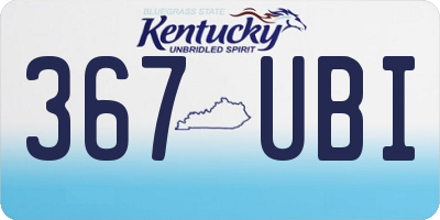 KY license plate 367UBI