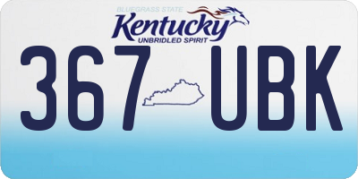 KY license plate 367UBK