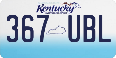 KY license plate 367UBL