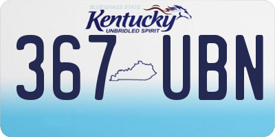 KY license plate 367UBN