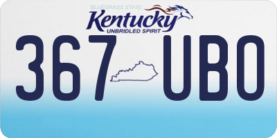 KY license plate 367UBO