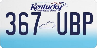 KY license plate 367UBP
