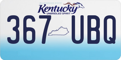 KY license plate 367UBQ
