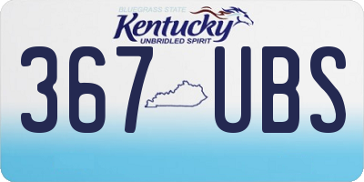 KY license plate 367UBS