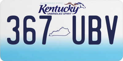 KY license plate 367UBV