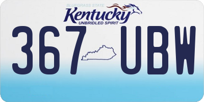 KY license plate 367UBW