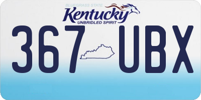 KY license plate 367UBX