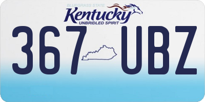 KY license plate 367UBZ