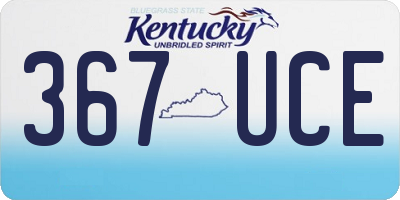 KY license plate 367UCE