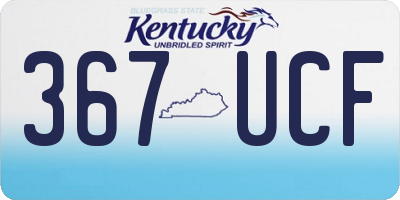 KY license plate 367UCF