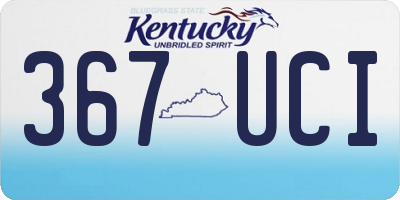 KY license plate 367UCI