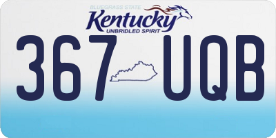 KY license plate 367UQB