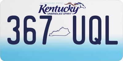 KY license plate 367UQL