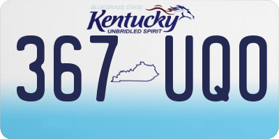 KY license plate 367UQO