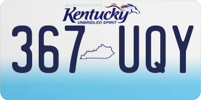 KY license plate 367UQY