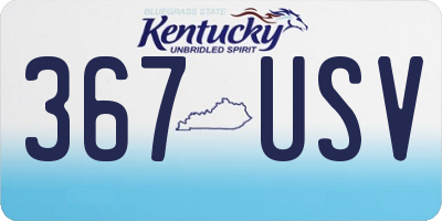 KY license plate 367USV