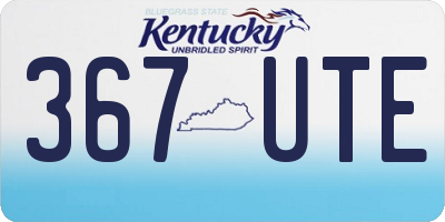 KY license plate 367UTE