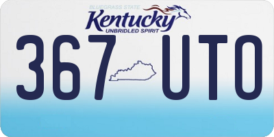 KY license plate 367UTO