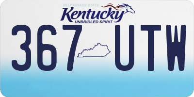KY license plate 367UTW