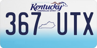 KY license plate 367UTX
