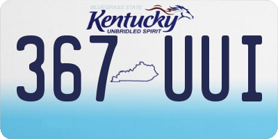 KY license plate 367UUI