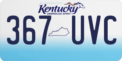 KY license plate 367UVC