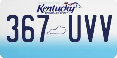 KY license plate 367UVV