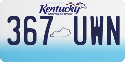 KY license plate 367UWN