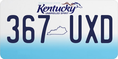 KY license plate 367UXD