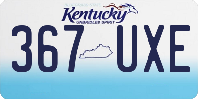 KY license plate 367UXE