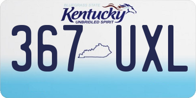 KY license plate 367UXL