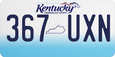 KY license plate 367UXN