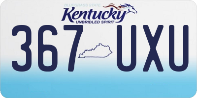 KY license plate 367UXU