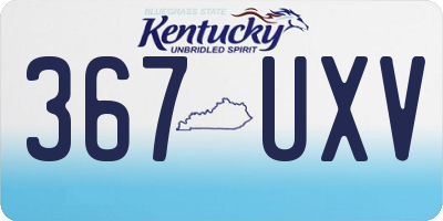 KY license plate 367UXV
