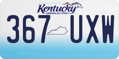 KY license plate 367UXW