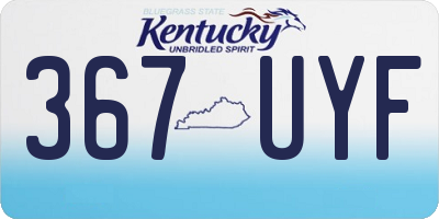 KY license plate 367UYF