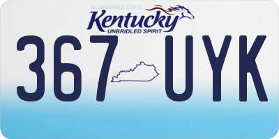 KY license plate 367UYK