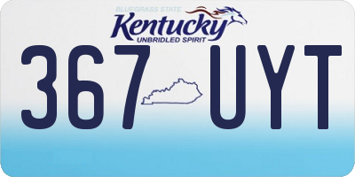 KY license plate 367UYT