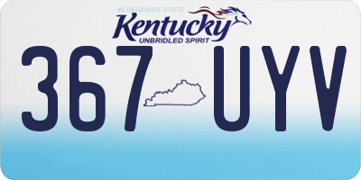 KY license plate 367UYV