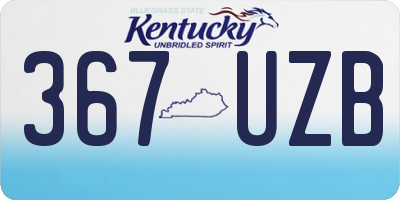 KY license plate 367UZB