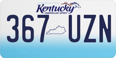 KY license plate 367UZN