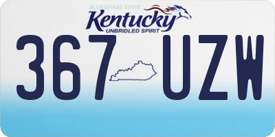 KY license plate 367UZW