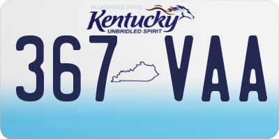 KY license plate 367VAA