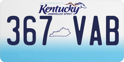 KY license plate 367VAB